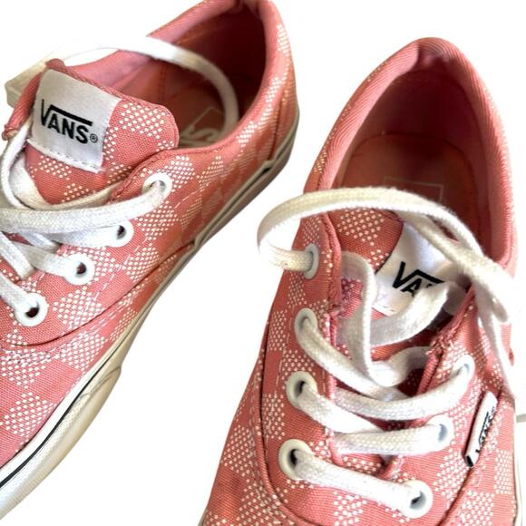 Size 6.5 - VANS tennis shoes Pink Womans Checkered - Picture 6 of 11